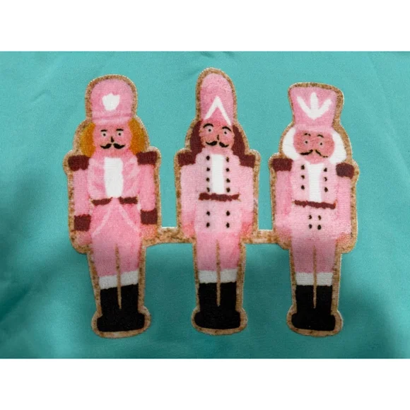 NEW Nutcracker Christmas Appliqué Crewneck Long Sleeve Pullover Sweatshirt L - Picture 2 of 5